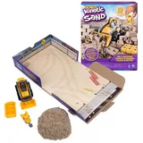 Kinetic Sand Baustellen Set - mit 454 g magischem Sand in Naturbraun, Bagger und Werkzeugen für kreatives Indoor-Sandspiel, für Kinder ab 3 Jahren