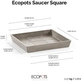 Ecopots ROUND SAUCER 18 x 18 x 2,5 cm Beige