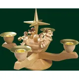 Erzgebirgische Volkskunst Richard Glässer GmbH Adventsleuchter Adventsleuchter mit Engel und Stern natur Höhe= 12cm NEU