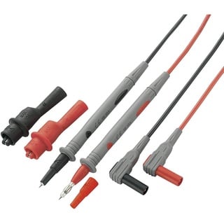 VOLTCRAFT MS-2 Sicherheits-Messleitungs-Set Lamellenstecker 4mm Prüfspitze Schwarz, Rot 1 Set