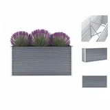 vidaXL Garten-Hochbeet Verzinkter Stahl 160x40x77 cm Grau