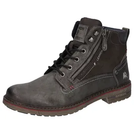 Lerros Schnürboots LERROS, Herren, Gr. 46, grau (anthrazit), Lederimitat, Schuhe Schnürboots, Schnürboots, mit seitlichem Reißverschluss