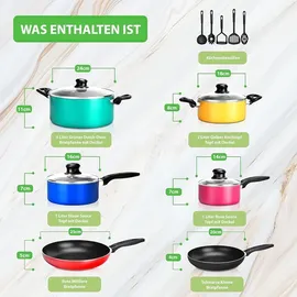NutriChef Topf-Set 15-tlg. Topf + Pfanne