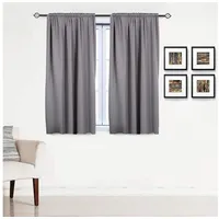 Woltu Thermovorhang, Verdunklungsvorhang für Schiene, 250g/m2 Schwere Wärmeisolierende, 168 x 229 cm, Dunkelgrau