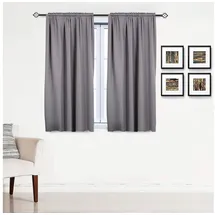Woltu Thermovorhang, Verdunklungsvorhang für Schiene, 250g/m2 Schwere Wärmeisolierende, 168 x 229 cm, Dunkelgrau