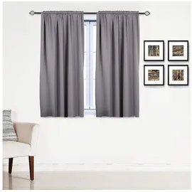Woltu Thermovorhang, Verdunklungsvorhang für Schiene, 250g/m2 Schwere Wärmeisolierende, 168 x 229 cm, Dunkelgrau
