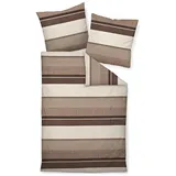 Janine Bettwäsche Janine Moments Mako-Satin Bettwäsche 240x220 Streifen caramel walnuss, Mako-Satin, 3 teilig braun