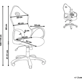 Beliani iCHAIR Netzstoff Grau