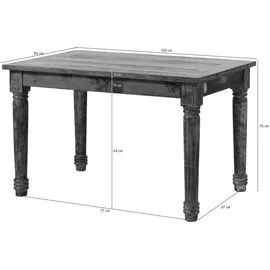 MASSIVMOEBEL24.DE Esstisch Altholz 100x80x76 mehrfarbig lackiert FABLE #25