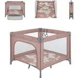 KIKKABOO Kikka boo Laufstall Enjoy Matratze Reißverschluss klappbar Tsche Hängegriffe rosa