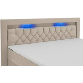 Juskys Boxspringbett Leona Samt 140x200 cm Beige