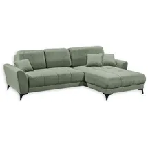 Stella Trading BERN Ecksofa mit Schlaffunktion in Olive - Moderne Eckcouch in L-Form mit Bettkasten - 281 x 189 cm (B/H/T)