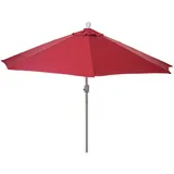 Sonnenschirm Halbrund Lorca, Halbschirm Balkonschirm, Uv 50+ Polyester/alu 3kg 270cm Bordeaux Ohne Ständer