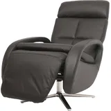 Mendler Relaxsessel HWC-L11, Design Fernsehsessel TV-Sessel Liegesessel, Liegefunktion drehbar, Voll-Leder ~ schwarz