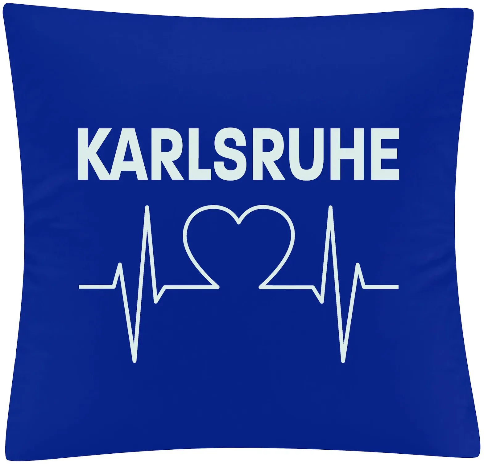 multifanshop® Kissenbezug  - Karlsruhe - Herzschlag - Druck weiß