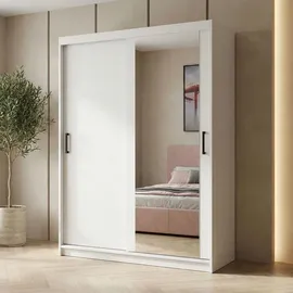 beautysofa Schwebetürenschrank HELA 120 x 204,5 x 60 cm Weiß