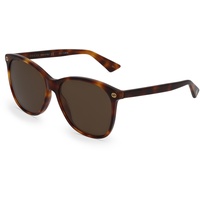 GUCCI GG0024S Damen-Sonnenbrille Vollrand Butterfly Kunststoff-Gestell, Havanna