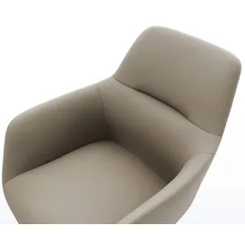 DeLife Freischwinger Pejo-Flex Echt-Leder Schlamm Freischwinger flach Edelstahl Taschenfederkern, Esszimmerstühle