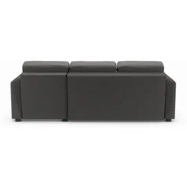 Atlantic Home Collection Ecksofa "Dublin L-Form", grau (dunkelgrau), B:234cm H:89cm T:150cm, Struktur (100% Polyester), ATLANTIC HOME COLLECTION, Sofas, Ecksofa, Bettfunktion und Bettkasten, Recamiere links oder rechts montierbar