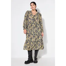 Studio Untold Damen große Größen Übergrößen Plus Size Kleid, A-Line, Paisley Print, Langarm schwarz 50+ 838428100-50+ - 50-52