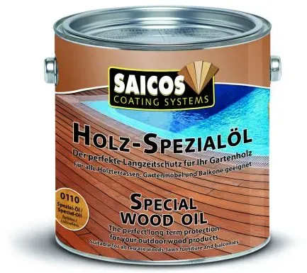 Saicos Holz-Spezialöl, Premium Terrassenöl 0,75 L 0123 Grau