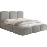 WFL GROUP Polsterbett, Grau, Holz, 140x200 cm, Schlafzimmer, Betten, Polsterbetten