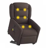 vidaXL Massagesessel mit Aufstehhilfe Stoff 95 x 100 x 95 cm Dunkelbraun elektrisch