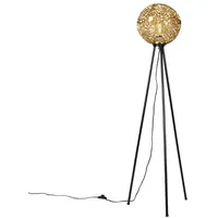 QAZQA Art-déco-Stehleuchte Stativ Schwarz mit Gold - Maro