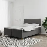Fun Möbel Boxspringbett Schlafzimmerbett LUCIEN 180x200cm in Stoff Soro Grau - Grau