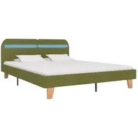 VidaXL Bettgestell mit LED Grün Stoff 160x200 cm