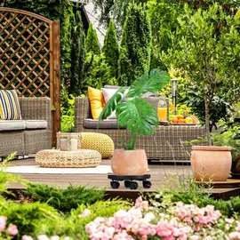 Relaxdays Pflanzenroller rund 2er Set Ø 30 cm