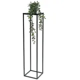 DanDiBo Ambiente Blumenhocker Metall Schwarz 100 cm Eckig Blumenständer Beistelltisch FRA-006 Blumensäule Modern Pflanzenständer Pflanzenhocker - DanDiBo