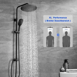 dylin gmbh Regendusche Duschsystem ohne Duscharmatur matt schwarz D25MB