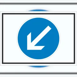 Aufkleber Vorgeschriebene Vorbeifahrt links Symbol A1 (594x841mm)