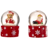 dekohelden24 mini-schneekugel weihnachtsmann/teddybär im 2er set, maße h/b/ø kugel: ca. 5 x 3,5 cm/ø Dekohelden24 Mini-Schneekugel Weihnachtsmann/Teddybär im 2er Set, Maße H/B/Kugel: ca. 5 x 3,5 cm/ 3,5 cm.