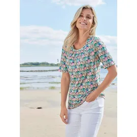 GOLDNER Multicolor-Shirt mit Halbarm, Rundhalsausschnitt in bunt | Gr.: 52