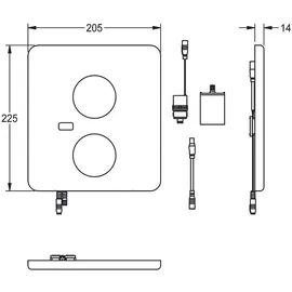 KWC AR Hygieneeinheit, F5, für Duscharmatur m. Thermostat, hydr., Platte 205x225 mm