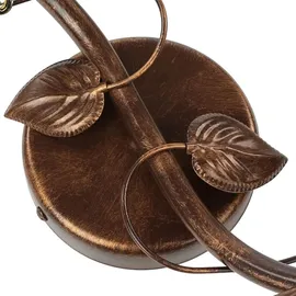 Licht-Erlebnisse Deckenleuchte Shabby Braun antik Glas Metall Floral stilvoll LOELLA Wohnzimmer Lampe Decke