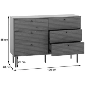 MCW Kommode ~ Sideboard, N78-K-6 (85 x 120 x 40 cm) Wohnzimmer, Kommoden Sideboards, Kommoden