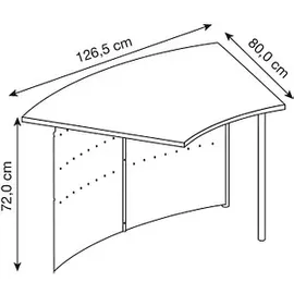 Kerkmann Anbautheke Genua gebogen, buche, silber 126,5 x 80,0 x 72,0 cm