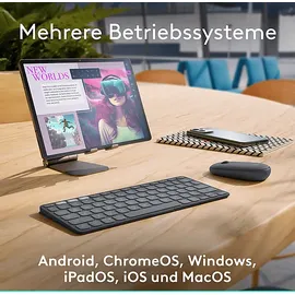 Logitech Keys-To-Go 2, schlanke und kompakte mobile kabellose Tastatur Graphite