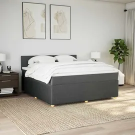 vidaXL Boxspringbett 180 x 200 cm Dunkelgrau