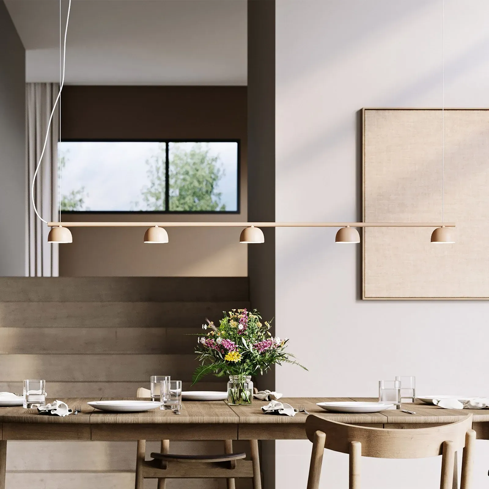 Pendelleuchte Northern, Blush, dimmbar, für Wohnzimmer, Metall, Design - 150 - 9 - 7.5