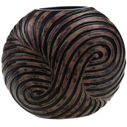 Runde Vase Manihi - Braun Rund Kunstharz Amadeus 34.5x13 cm