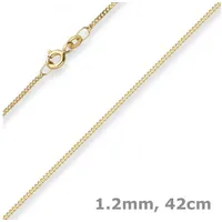 Schmuck Krone Goldkette 1,2mm Panzerkette aus 333 Gelbgold 42cm, Gold 333 goldfarben