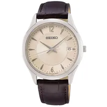 Seiko Herren-Uhr Quarz mit Lederband SUR421P1
