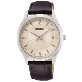 Seiko Herren-Uhr Quarz mit Lederband SUR421P1