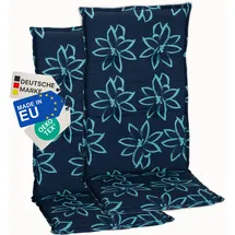 nyvi Hochlehnerauflage 118 x 50 cm Blume Hellblau 2 St.