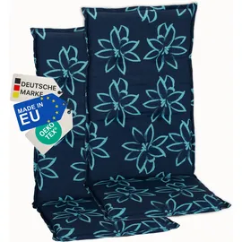 nyvi Hochlehnerauflage 118 x 50 cm Blume Hellblau 2 St.