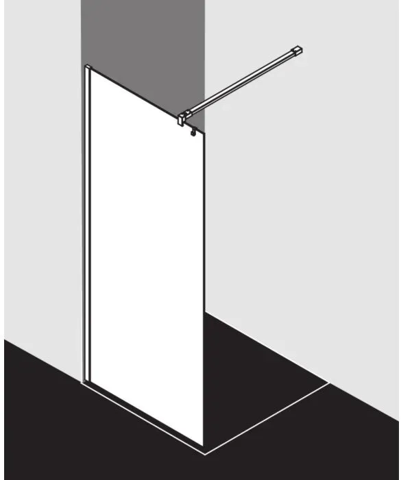 Kermi Xb Glasanlage XBWIA12020VPK 118-120x200cm, silber hochglanz, ESG klar Clean
